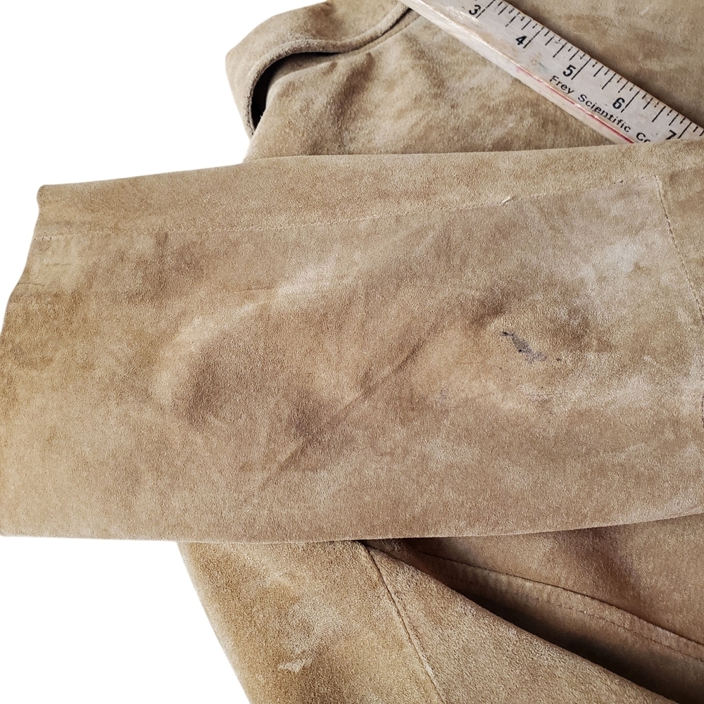 St. John's Bay Tan Suede Leather Jacket. Machine Washable. XL - Picture 11 of 11